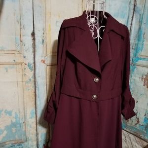Venus NWOT Burgundy Blazer With Ruffled Bottom